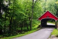 Flume covered bridge Lincoln New Hampshire USA in summer Royalty Free Stock Photo