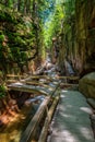 Flume Gorge in Franconia Notch State Park, New Hampshire Royalty Free Stock Photo