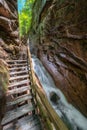 Flume Gorge in Franconia Notch State Park, New Hampshire Royalty Free Stock Photo