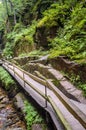 Flume Gorge in Lincoln New Hampshire White mountains Royalty Free Stock Photo