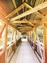 The Flume Gorge wooden Sentinel Pine Bridge Royalty Free Stock Photo