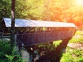 The Flume Gorge wooden Sentinel Pine Bridge Royalty Free Stock Photo