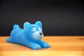 a fluo blue dog pastime doll