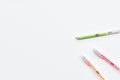 Neon fluo color gel pen on white background Royalty Free Stock Photo