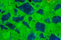 Fluorescence microscope photo of a concrete thin section Royalty Free Stock Photo