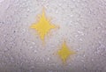 Fluorescent children wall paper motif with yellow stars Royalty Free Stock Photo