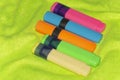 Fluorescent colored markers to underline important words Royalty Free Stock Photo