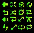 Fluorescent green arrows