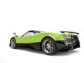 Fluorescent green modern super car - tail view