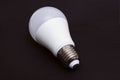 Fluorescent light bulb base on black background Royalty Free Stock Photo