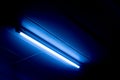 Fluorescent light tube on the wall Royalty Free Stock Photo