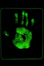 Fluorescent Palm Print