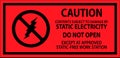 Fluorescent Red Anti-Static Labels Caution Do Not Open