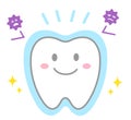 Fluoride treatment on cute smiling teeth. Dental care concept