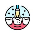fluoride treatment dental procedure color icon vector illustration