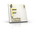 Fluorine form Periodic Table of Elements Royalty Free Stock Photo