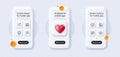 Fluorine mineral, Qr code and Graph laptop line icons pack. For web app. 3d phone mockups. Vector