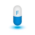 Fluorine symbol on the capsule.