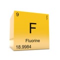 Fluorine symbol yellow cube