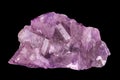 Fluorite crystal cluster, front view, over black Royalty Free Stock Photo