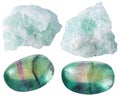 Fluorite (fluorspar) tumbled gem stones and rocks Royalty Free Stock Photo