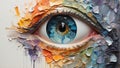 Fluorite oil painting Conceptual abstract eyes