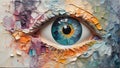 Fluorite oil painting Conceptual abstract eyes