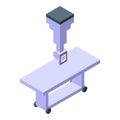 Fluorography bed icon isometric vector. Medical lung