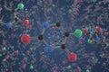 Fluorouracil molecule. Ball-and-stick molecular model. Chemistry related 3d rendering
