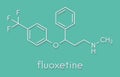 Fluoxetine antidepressant drug SSRI class molecule. Skeletal formula. Royalty Free Stock Photo