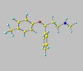 Fluoxetine molecule isolated on gray Royalty Free Stock Photo