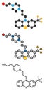 Fluphenazine antipsychotic drug molecule