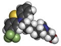 Fluphenazine antipsychotic drug molecule