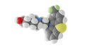 fluphenazine molecule, antipsychotic medication, molecular structure, isolated 3d model van der Waals