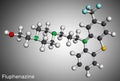 Fluphenazine molecule. It is is a phenothiazine, neuroleptic, antipsychotic medication, used in the treatment of psychoses.