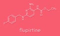 Flupirtine analgesic drug molecule. Skeletal formula.