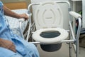 Flush toilet and shower chair in bathroom for old elder people Royalty Free Stock Photo