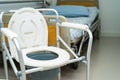 Flush toilet and shower chair in bathroom for old elder people Royalty Free Stock Photo