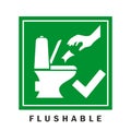 Flushable wipes vector sign Royalty Free Stock Photo