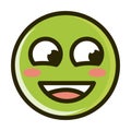 Flushed face funny smiley emoticon expression line and fill icon