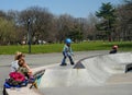 Unidentified young roller skater in Flushing Meadows Park