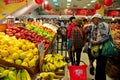 Flushing, NY: People Shopping at Supermarket