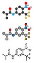 Flutamide prostate cancer drug (anti-androgen) molecule