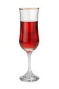 Flute glass with rose wine isolated Royalty Free Stock Photo