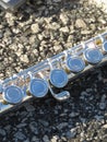 Flute on ground during marching band practice Royalty Free Stock Photo
