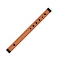 Wooden Wind classical folk musical instrument Flute. Royalty Free Stock Photo