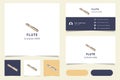 Flute logo design with editable slogan. Branding book and business card template.