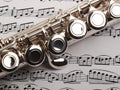 Flute and musical notes Royalty Free Stock Photo