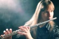 Flute musician flutist Royalty Free Stock Photo