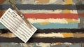 Flute and open sheet music on rustic stripes Royalty Free Stock Photo